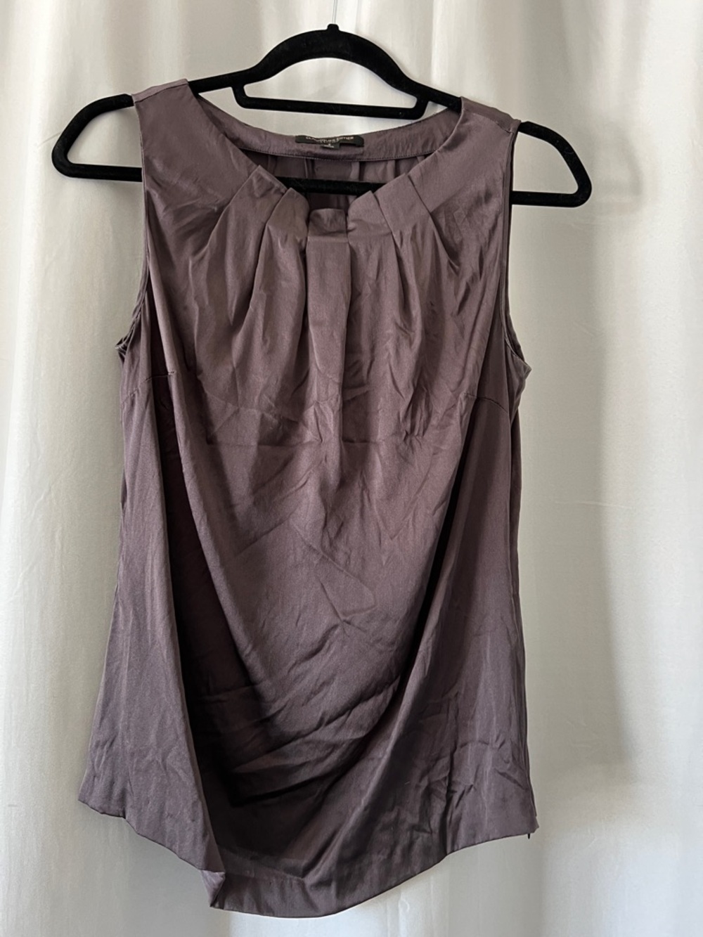 Classiques Entier Sleeveless Pleated Neck Top - plum